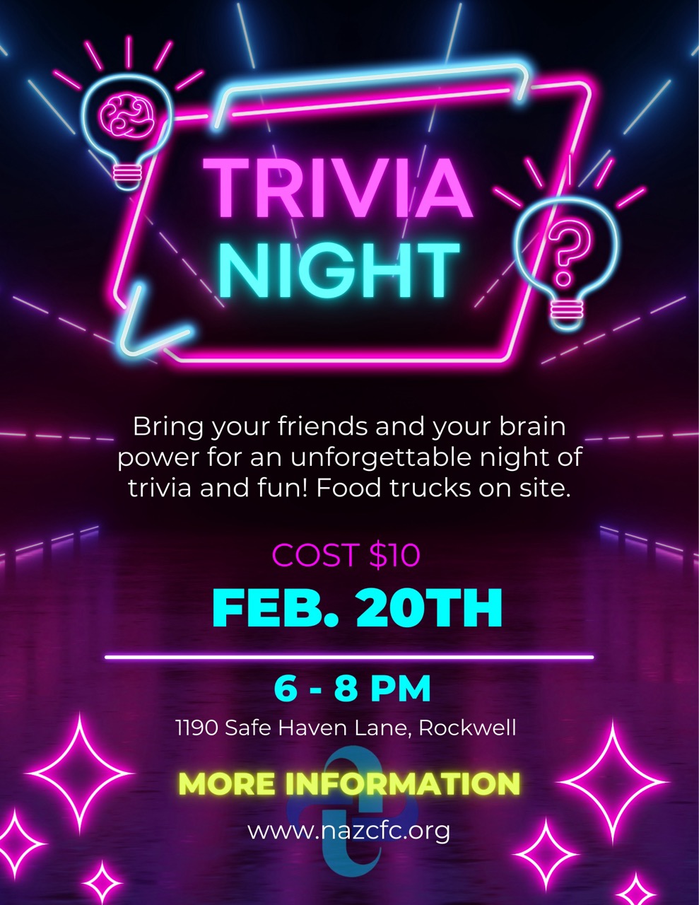 Trivia Night Flyer - Playfull Neon Minimalist Trivia Night Flyer